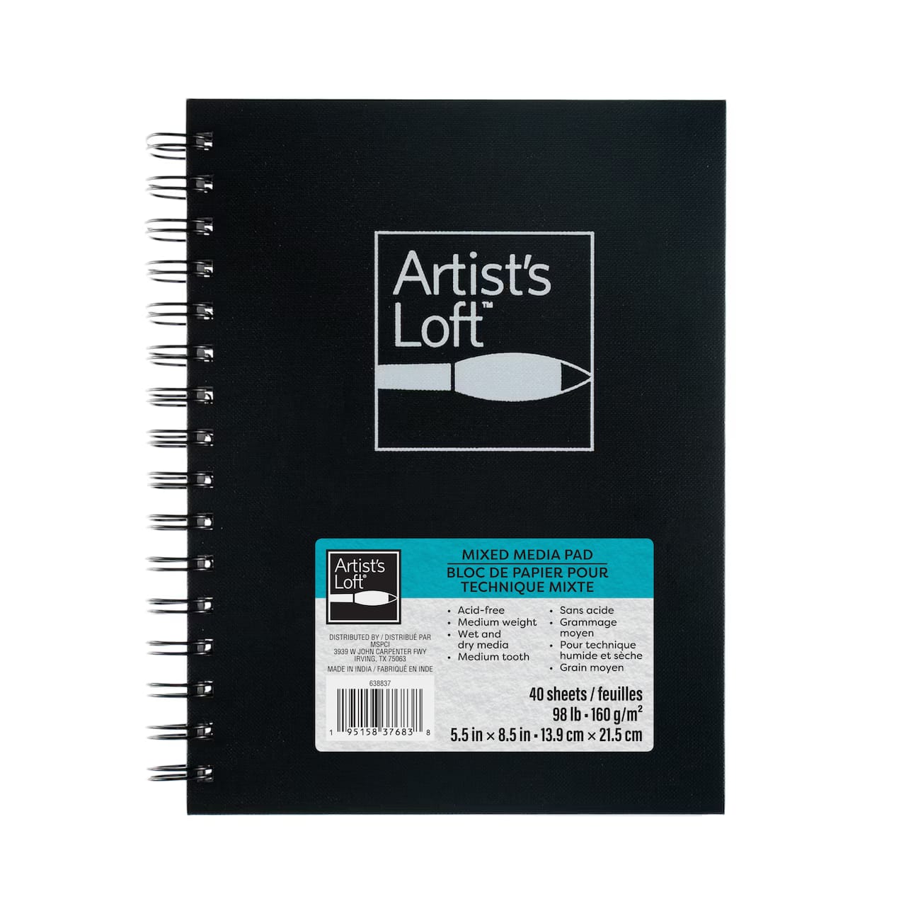 Black Hardcover Mixed Media Book by Artist's Loft™, 5.5" x 8.5"